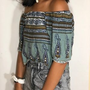 Forever 21 embellished design off the shoulder top